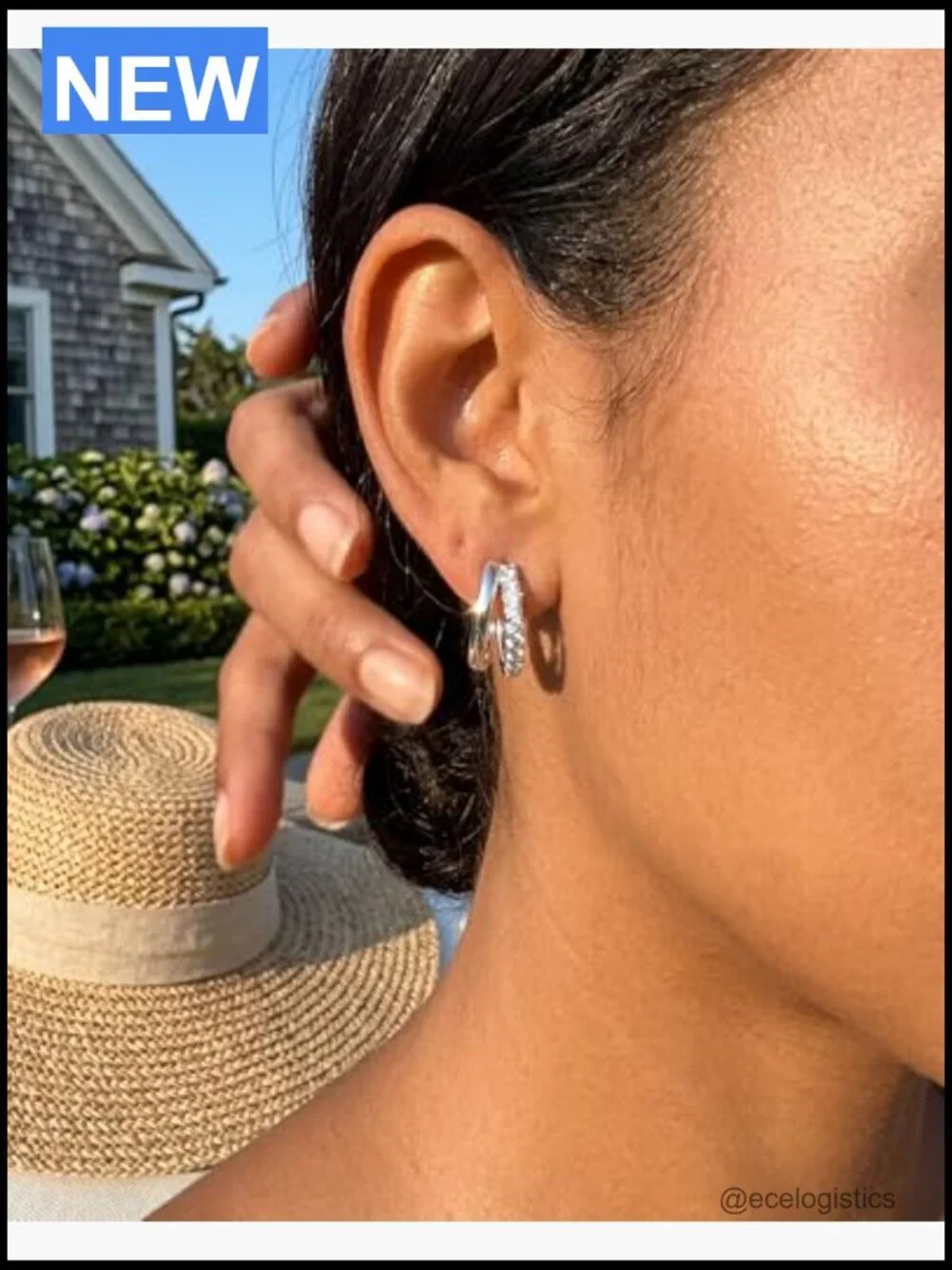 14K Gold Plated Huggie Hoop Earrings for Women, Hypoallergenic CZ Diamond